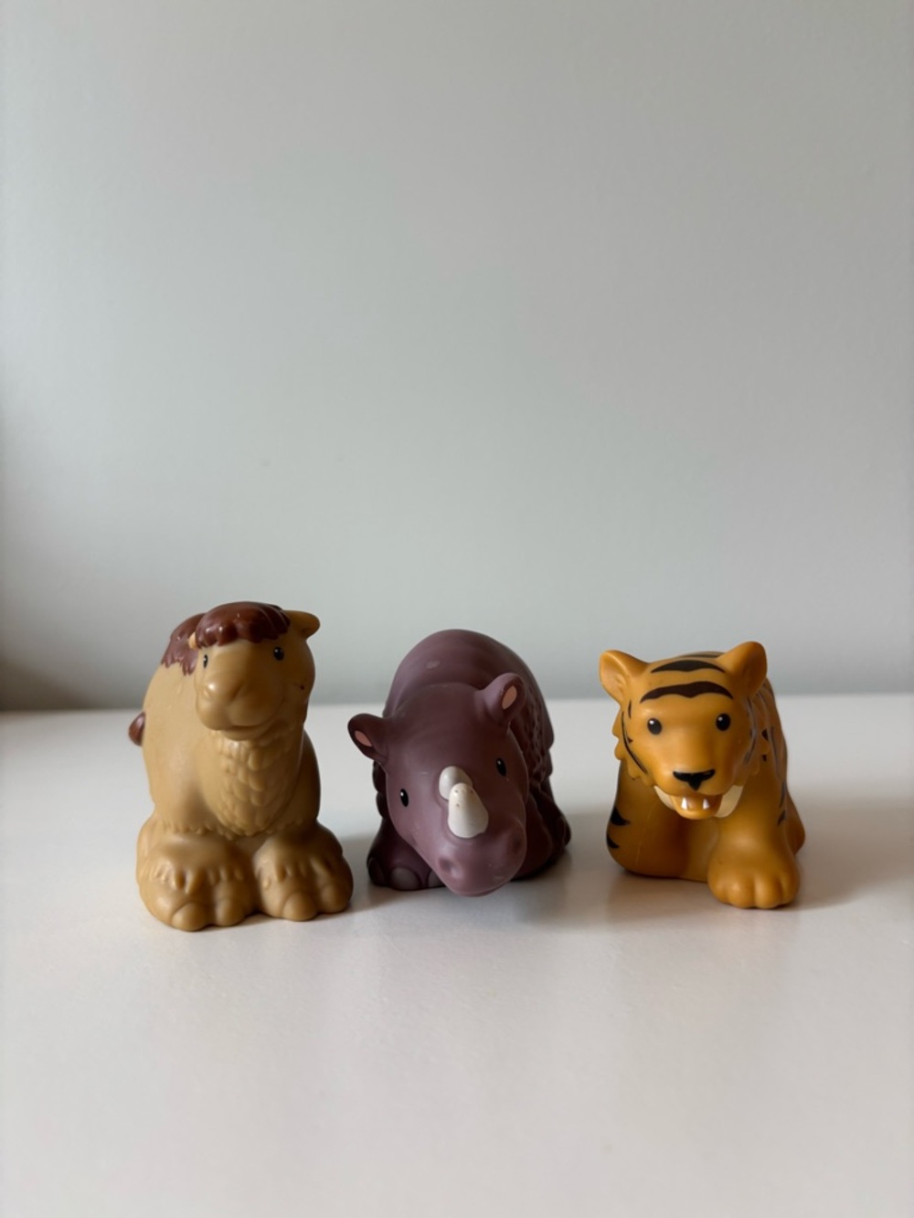 Little People- Tan Camel, Purple Rhino, Orange Tiger
